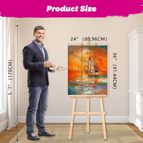 Stretched Canvas for Painting, 2Pack 24X36 Large Canvas for Painting, (280GSM) Triple Primed 2/3" Profile Cotton Professional Artist Quality Blank Canvas,Ready to Paint, Art Supplies for Acrylic, Oil - size: 2PK 24x36