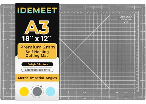 Self Healing Cutting Mat 18" x 12", A3 Double-Sided for Sewing & Quilting, Non-slip, 5-Ply Rotary Cutting Mat for Crafts Cutting Fabric Scrapbooking, and Small Modeling Projects, Anthracite Gray - color: Anthracite Gray, size: A3:18‘’x12‘’
