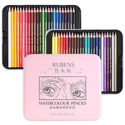 rubens Watercolor Pencils Set 48 Color, Artist Watercolor Pencils for Adult - size: 1 Count (Pack of 48)