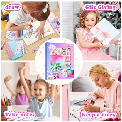 Nsrzua DIY Journal Kit for Girls,Toys for Ages 8-14 and Birthday Gifts for Girls. - color: purple