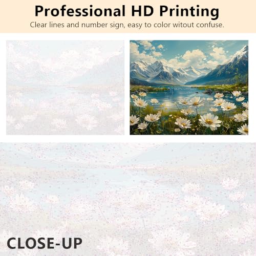 TUMOVO Idyllic Mountain Landscape Paint by Numbers Craft Kit for Adults - color: Landscape
