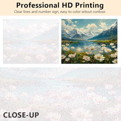 TUMOVO Idyllic Mountain Landscape Paint by Numbers Craft Kit for Adults - color: Landscape
