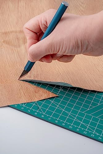 FOSHIO 2 Pack Exacto Knife, Blue Hobby Knife with 10-Piece Exacto Blades, Craft Knife with Safety Cap, Precision Knife for Pumpkin Carving, Modeling, Art, Working-Stencil, Scrapbooking, Crafting