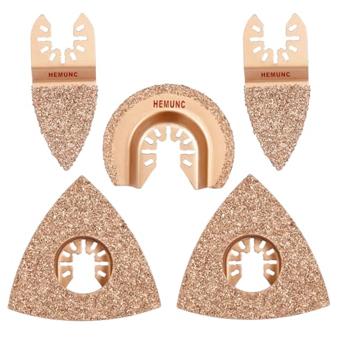 5pcs Mixed Universal Carbide oscillating Tool Blades Set for Tile Grout Mortar Concrete Masonry - size: 5PACK Carbide Grout Removal Blades