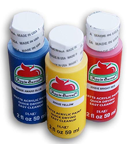Primary Colors Matte Acrylic Paint Set - Red, Blue, Yellow