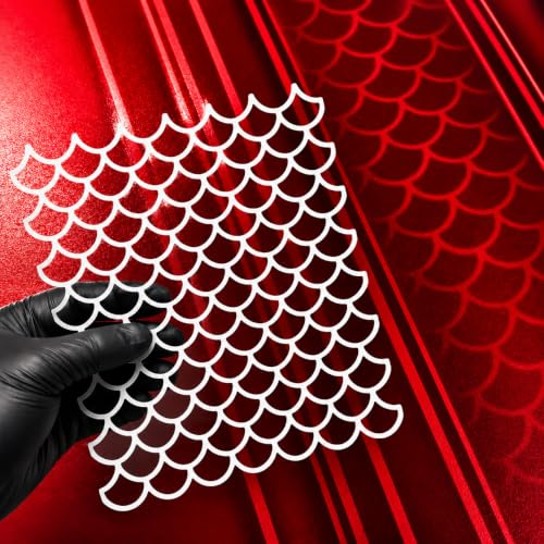 LiME LiNE Reusable Airbrush Stencil Sets for Airbrushing, Custom Paint & Crafting (Fish Scale Stencil Set) - style: Fish Scale Stencil Set