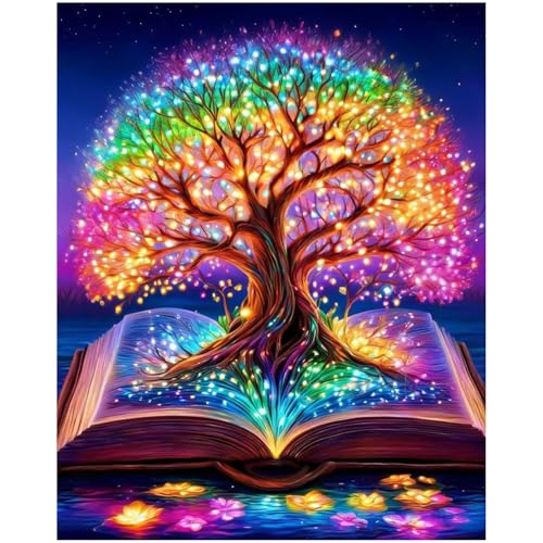 CRZMODE Tree of Life Paint by Numbers Kit for Adults, Tree of Life Paint by Numbers for Adults, Acrylic Painting Crafts for Home Decor Gift (16x20inch) - color: Tree of life(16X20")