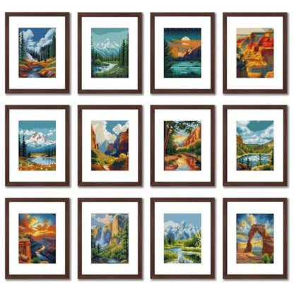 National Park Small Diamond Art Kits for Adults, 12 Pcs , 6.7x8.3 Inch - color: National Park