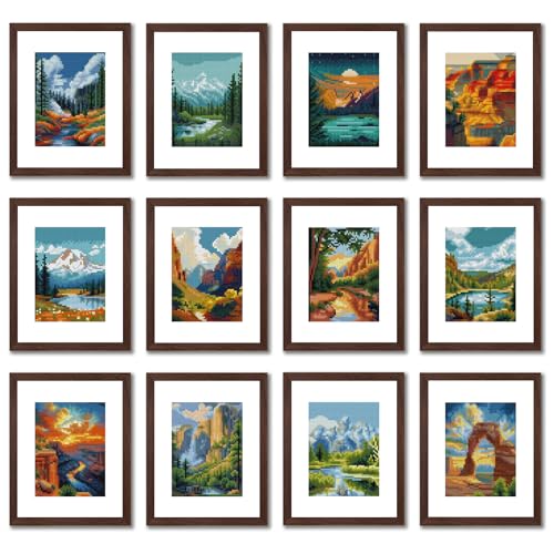 National Park Small Diamond Art Kits for Adults, 12 Pcs , 6.7x8.3 Inch - color: National Park