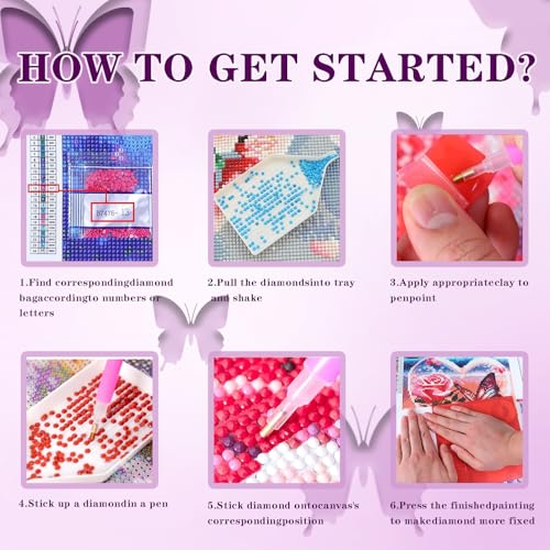 DOTZSO Butterfly Diamond Painting Art Kits for Adults Beginners 12x16 Inch | 5D Full Drill Resin, Landscape Pattern, Fits All Ages, Leisure Craft, Stress Relief, Wall/Shelf Display, All-Occasion Gift - color: AC Butterfly
