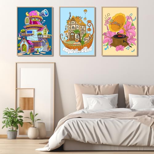 Kalysky 3 Coloring Books for Adults: Flower World, Universe, Fairy Homes - color: Whimsical Universe