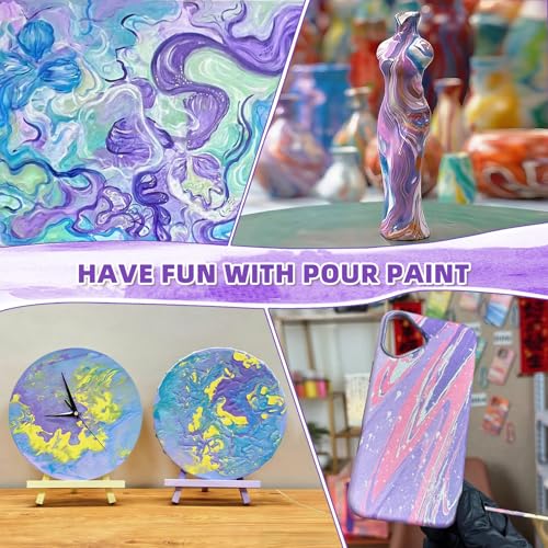Colorful Purple Series Acrylic Pouring Paint Set, 4 Colors, 3.34 oz Art Kit - color: Purple Color