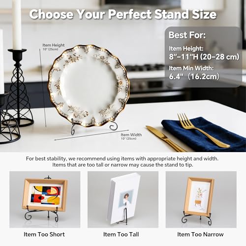 Artliving Plate Stands for Display, 8 Inch Black Iron Easel Plate Display Photo Holder Stand, Displays Picture Frames, Decorative Plates, Tablets and Art (2 pack) - size: 8 inch(2 pack)
