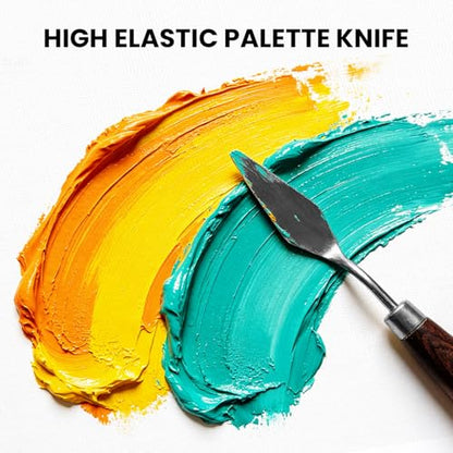 26pcs Paint Brush Set, Professional Paintbrushes with Palette Knife & Self-Standing Case, Nylon Paint Brushes for Acrylic Paint, Oil, Watercolor, Art Supplies for Artists Beginners