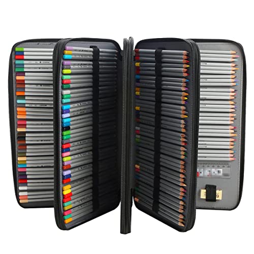 300 Slots Pencil Case 4-Layer Zipped Holder w/Handle - color: Cherry Cactus, size: 300