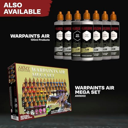 The Army Painter, Airbrush Starter Bundle, 12x18ml Air Acrylic Model Paints | Air Beginner Set incl. 1x100ml of each Cleaner, Medium, Anti-Shine Matt Varnish & Grey Primer, 1 Brush for Miniature Painting - color: Airbrush Starter Bundle