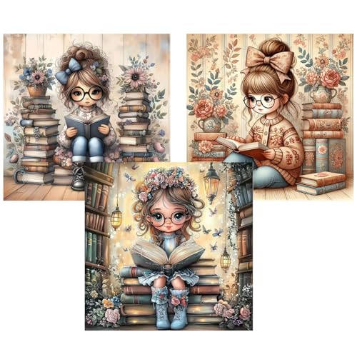 EIBEILI Diamond Art Kits for Adults-3P Reading Book Diamond Painting Kits - color: DP01311