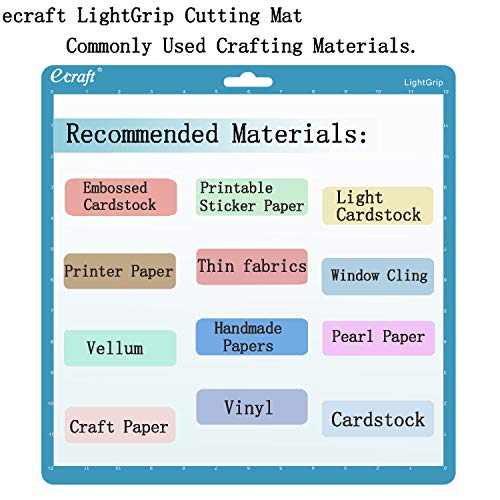 Ecraft 12x12 Cutting Mat 5-Pack for Silhouette Cameo 5/4/3/2/1, Variety Grip (StrongGrip, StandardGrip, LightGrip), Gridded Non-Slip Replacement Mats for Crafts, Quilting & Sewing - color: Multicolor - LightGrip (1), StandardGrip (3), StrongGrip (1) (5 pa