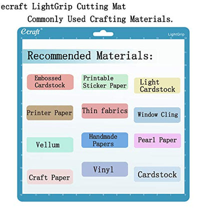 Ecraft 12x12 Cutting Mat 5-Pack for Silhouette Cameo 5/4/3/2/1, Variety Grip (StrongGrip, StandardGrip, LightGrip), Gridded Non-Slip Replacement Mats for Crafts, Quilting & Sewing - color: Multicolor - LightGrip (1), StandardGrip (3), StrongGrip (1) (5 pa
