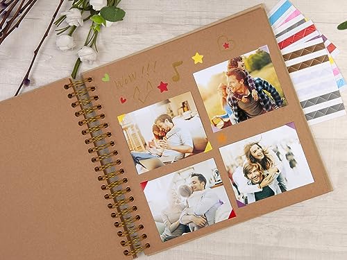 potricher 10 x 10 Inch DIY Scrapbook Photo Album 80 Pages, Yellow - color: Yellow, size: 10 Inch 80 Pages