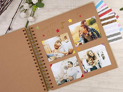 potricher 10 x 10 Inch DIY Scrapbook Photo Album 80 Pages, Yellow - color: Yellow, size: 10 Inch 80 Pages