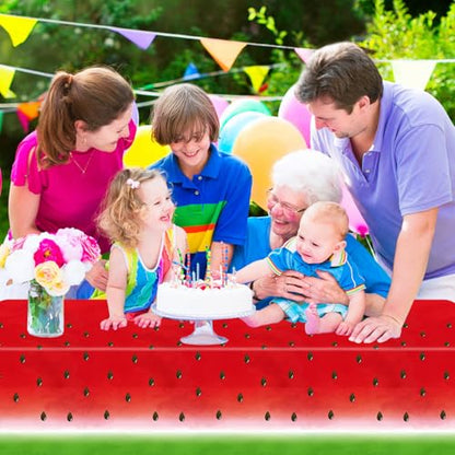 LKITMIUT 4 Pack Watermelon Party Tablecloth Watermelons Table Cover One in A Melon Plastic Table Cloth Watermelons Theme Tablecloth Watermelon Birthday Party Supplies Fruit Theme Decor 86 x 51 Inch