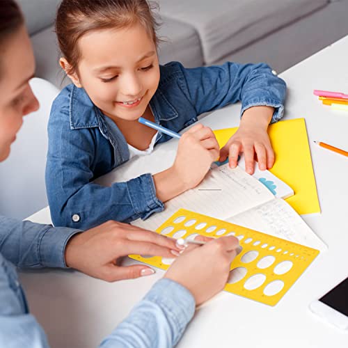 Rocutus 2pcs Ellipse Isometric Oval Geometry College Math Stencil Ruler Template for School Office