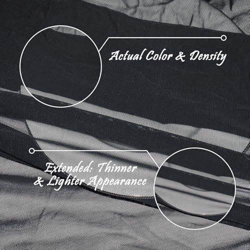 Manyshofu Black Mesh Fabric by The Yard 4-Way Stretch, 60 Wide (5 Yard) - color: Black, size: 5 Yard