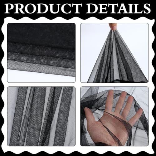 39.4x63 Inch Black Mesh Fabric by The Yard Breathable Polyester Netting Tulle Fabric Soft Voile Solid Sheer Mosquito Net Fabric for Sewing Making Crafts Garments Clothes Dresses DIY Supply - color: Black