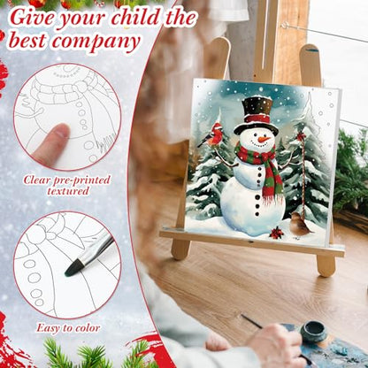 Sherr 12 Pcs Pre Drawn Canvas for Adults,Classic Xmas,8 x 8 Inch | Pre Printed Canvas, Sip and Paint Party Canvas Painting Kit, for Holiday Painting Crafts Favor - size: 8 x 8 Inch, style: Classic Xmas