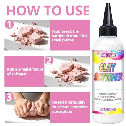 Premium Polymer Clay Softener – Revive Hardened Clay, Enhances Flexibility & Adhesion, Adds Shine After Baking, Ideal for Ceramic Artists, Teachers & DIY Craft Lovers