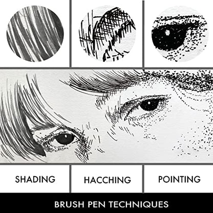 Kuretake Zig Inktober pen set, for Illustration, Manga Drawing, Lettering and Calligraphy, Professional Artist, Made in Japan (Basic No.3(5pcs.)) - style: Basic No.3(5pcs.)
