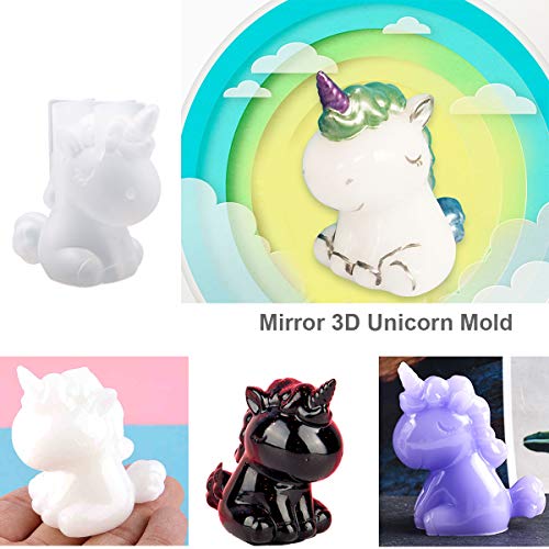 EuTengHao 20Pcs 3D Animal Resin Molds Tools Set Includes 8 Resin Casting Molds Large Clear Epoxy Silicone Molds 2 Measurement Cup 10 Wood Sticks for Resin Craft DIY