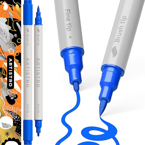 ARTISTRO Blue Dual-Tip Acrylic Paint Pens - Set of 2 - color: Blue