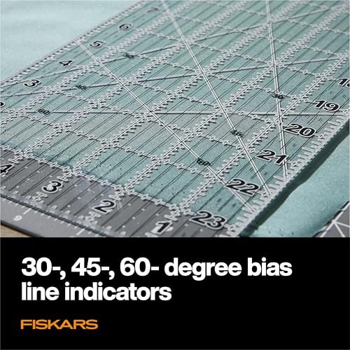 Fiskars 6" x 24" Sewing & Quilting Ruler with Gridlines, Clear/Black | Cut Fabric from the Bolt, Easy to Read Measurements, Quilting & Sewing Supplies for Arts and Crafts - size: 6" x 24"