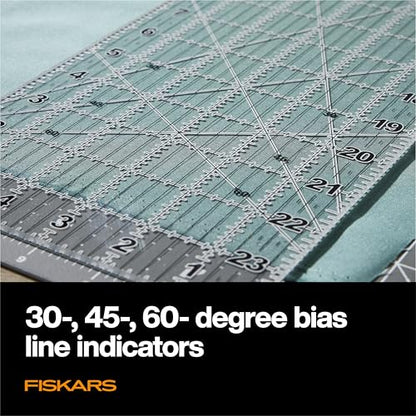 Fiskars 6" x 24" Sewing & Quilting Ruler with Gridlines, Clear/Black | Cut Fabric from the Bolt, Easy to Read Measurements, Quilting & Sewing Supplies for Arts and Crafts - size: 6" x 24"
