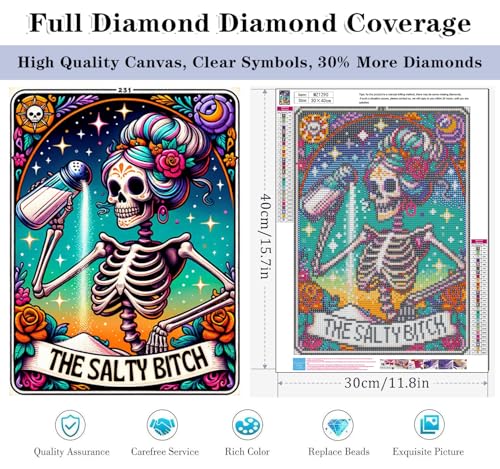 HHMATITS Skull Diamond Art Kits for Adults, Diamond Painting Kit 12x16IN - color: Skull