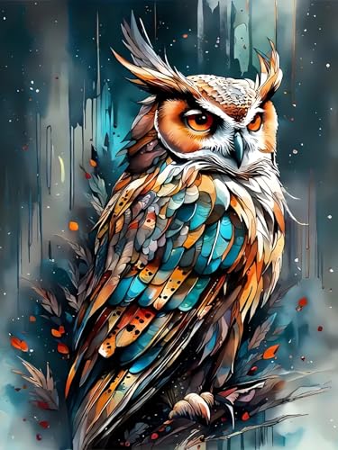 Rekxtmo Owl Diamond Art Kits for Adults, Owl 5D Diamond Painting Kits - color: QY042