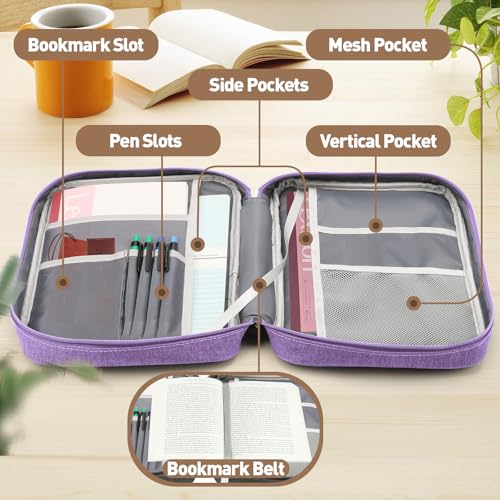 Bible Cover Bag With For Women Men Scripture Study Carrying Book Cover - color: violet