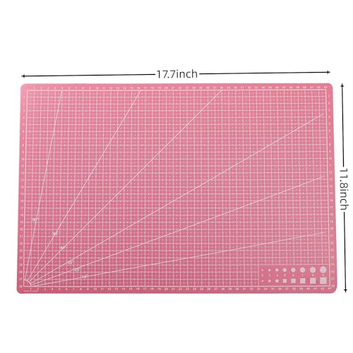 New A3 Double Side Craft Cutting Mat Cutting Board Sewing Pad Artist Carving Tools Handmade Crafts DIY Props (Pink) - color: Pink
