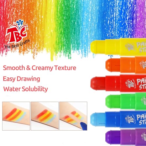 TBC The Best Crafts 24 Colors Mixed pack, Washable Paint, Non-toxic, Tempera Paint Sticks for Kids and Students - color: 24 Colors Mixed pack