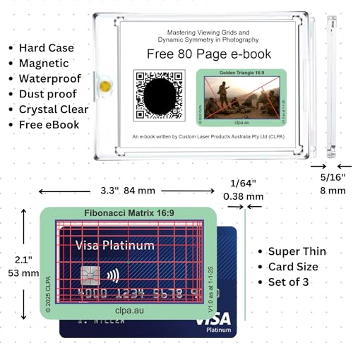 Fibonacci Matrix Directors Viewfinder Card | Australian Designed and Made; Artist Viewfinder for Drawing and Photography; 3:2, 4:3 and 16:9 - size: Fibonacci Matrix