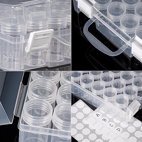 Bead Organizer, Bead Containers, 30 Grids Diamond Painting Storage Containers Clear Bead Organization Diamond Painting Accessories Small Storage Container for Beads Seeds Glitter Rhinestones (2 Pack) - size: The outer box: 16 x 14 x 5.3cm (2 Pack)