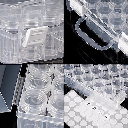 Bead Organizer, Bead Containers, 30 Grids Diamond Painting Storage Containers Clear Bead Organization Diamond Painting Accessories Small Storage Container for Beads Seeds Glitter Rhinestones (2 Pack) - size: The outer box: 16 x 14 x 5.3cm (2 Pack)