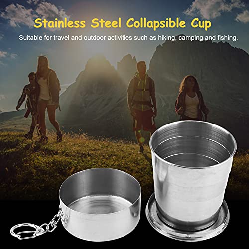 Tiiyee Stainless Steel Collapsible Cup, Folding Camping Cup Portable 250ml - size: 8.5 Ounces