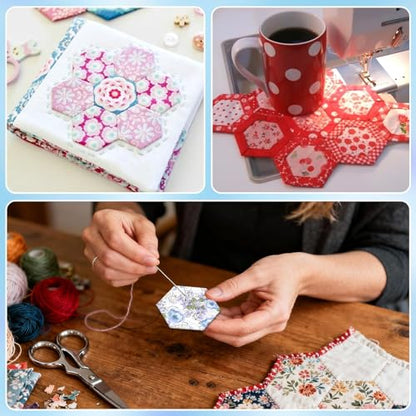 2000 PCS Hexagon Piecing Paper Templates, 1" White Paper templates, Quilting Templates Accessories for DIY Patchwork Crafts and Sewing Supplies - size: 1 Inch- 2000 pcs Hexagon ﻿