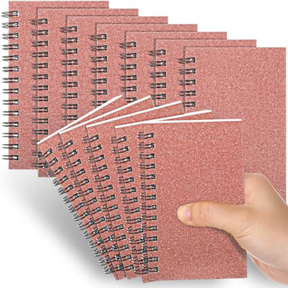 Jutom 18 Pcs Small Spiral Notebook Memo Pad 3x5, Glitter Rose Gold - color: Glitter Rose Gold