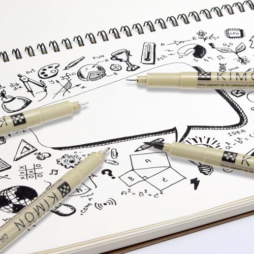PATIKIL Fineliner Pens, 1mm Fine Points Drawing Pen Waterproof Inking Markers Liner Artist Watercolor Supplies Drawing Kit for Adult Sketching Journaling, Pack of 6 - style: 1mm Fine Points