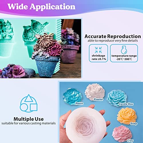 LET'S RESIN Silicone Mold Making Kit-Translucent Silicone Rubber 20oz | Non-Toxic Platinum Liquid Silicone-Super Elastic Molding Silicon-Ideal for 3D Mould,Resin Molds,Silicone Molds-4H Fast Cure - size: 20.46 oz