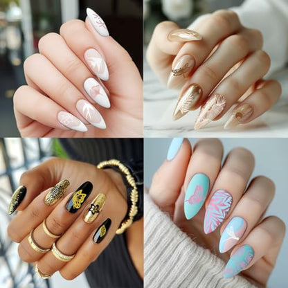 3Pcs Floral Leaves Nail Stamping Plate Set Lace Seaside Nail Stamp Templates French Tip Nail Art Stamp Plates Butterfly Image Plate Reusable Tools with Stamper Scraper for Manicure Printing - style: Botanical Style